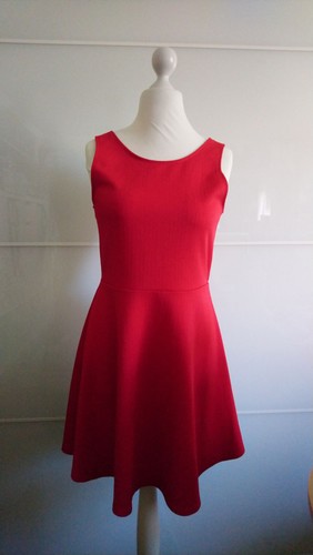 Scuba stretch kleid kirschrot - kleid,