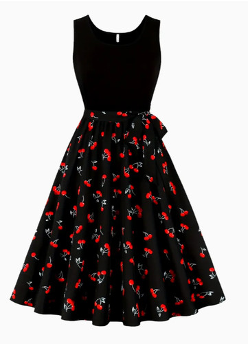 Kirsch druck freizeitkleid - kirsch-druck,