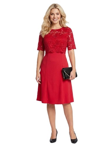 Laura kent kleid - kent, kirsch-rot